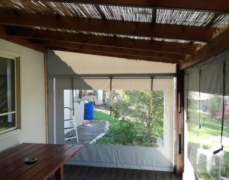 סגירת חורף בסיסית שמשונית משולב שקוף תפורה עם טבעות